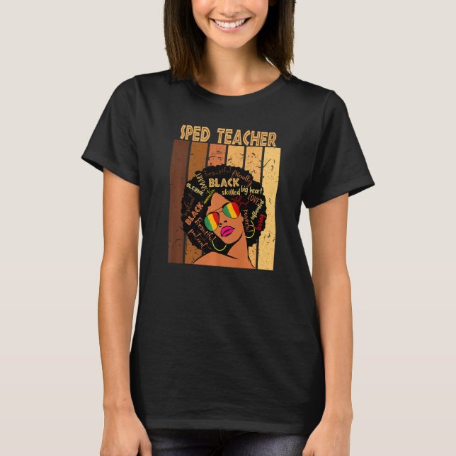 T-shirt Enseignant Sped Afro Afro Afro Afro Afro American  (Devant)