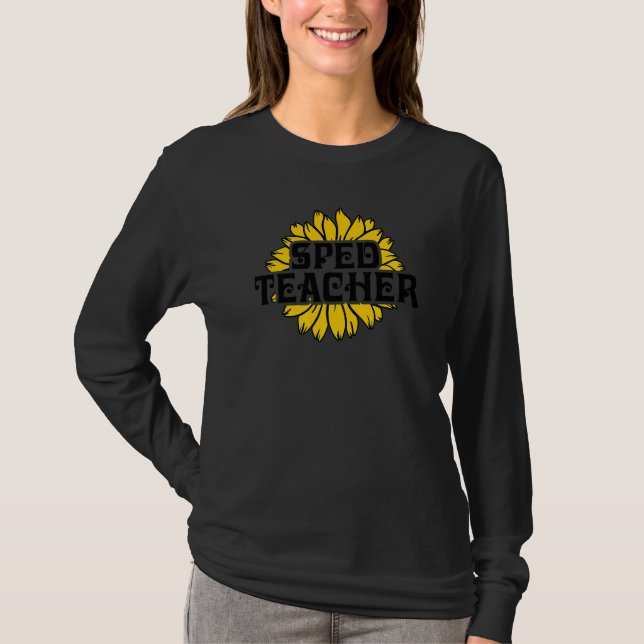 T-shirt Enseignant SPED Éducation Spéciale Tournesol Flora (Devant)