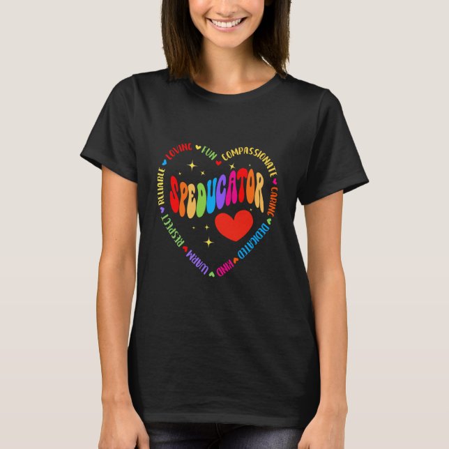 T-shirt Enseignant SPED Groovy Équipe de Speducator Éducat (Devant)