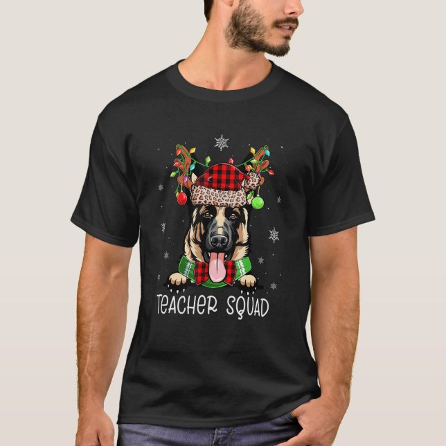 T-shirt Enseignant Squad Reindeer Allemand Berger Chien Dr (Devant)