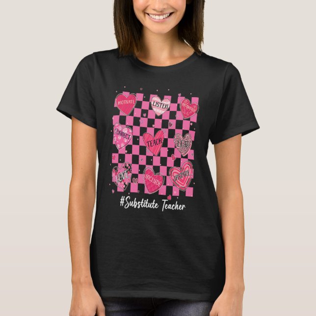 T-shirt Enseignant substitut Enseignant Coeur Enseigner Am (Devant)
