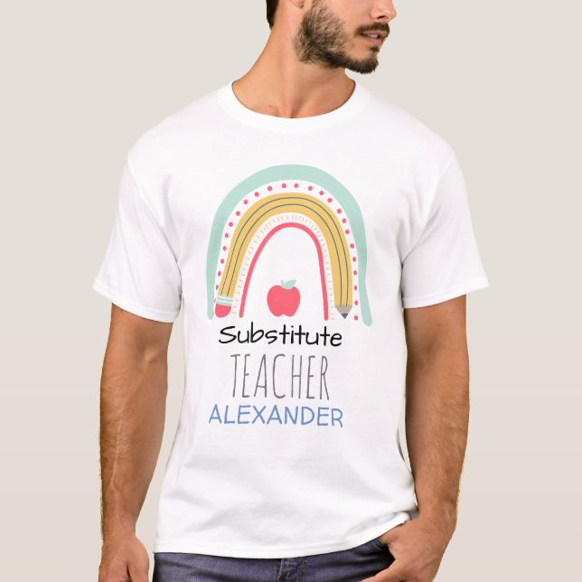 T-shirt Enseignant substitut personnalisé (Devant)