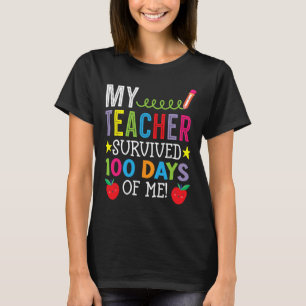 T-shirt Enseignant Survécu 100 Jours De Moi Étudiant Élève