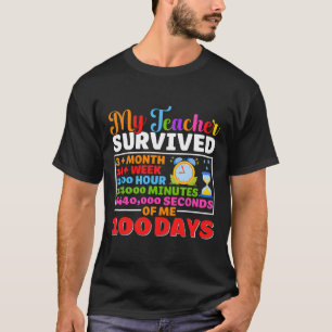T-shirt Enseignant Survive 100 Jours De Moi Amusant 100 Jo