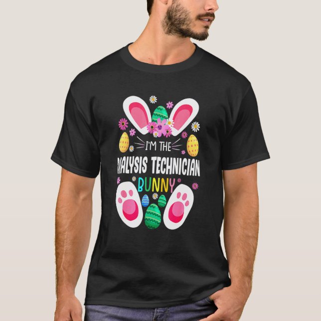 T-shirt Enseignant Technicien de Dialyse Lapin Pâques Jour (Devant)