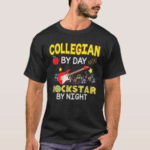 T-shirt Enseignant Universitaire Rockstar de Nuit le Jour