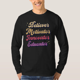 T-shirt Enseignant Vintage Croyant Motivant Innovateur Éd