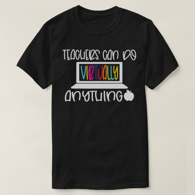 T-shirt Enseignant Virtuel Arc En Ligne Retour À L'École E (Design devant)