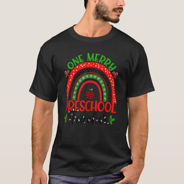 T-shirt Enseignant Xmas Arc-en-ciel Un Joyeux Enseignant d (Devant)