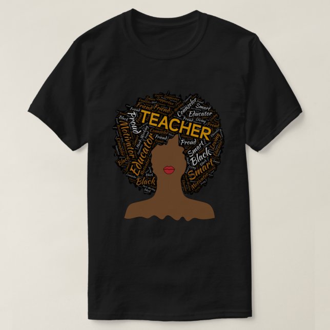 T-shirt Enseignante artistique Afro pour Africaine América (Design devant)