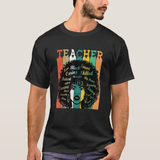 T-shirt Enseignante de couleur afro rétro Mois de l'histoi