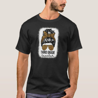 T-shirt Enseignante de troisième année pour femmes Léopard