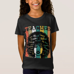 T-Shirt Enseignante des femmes noires Afro Retro Mois de l