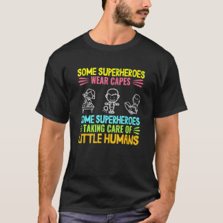 T-shirt Enseignante en garderie pour super-héroïnes de l'é