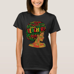 T-shirt Enseignante femme noire afro rétro Mois de l'histo