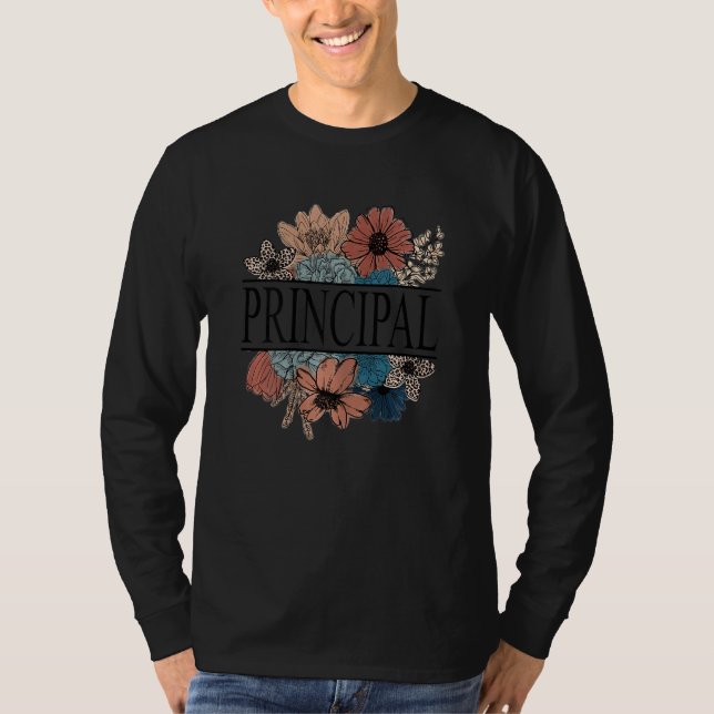 T-shirt Enseignante Fleur Rétro Principale Femmes (Devant)