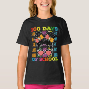T-shirt Enseignante Nœud Méche 100 Jours D'école