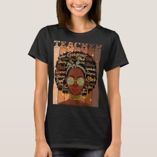 T-shirt Enseignante noire Africaine Femme Noire Histoire M