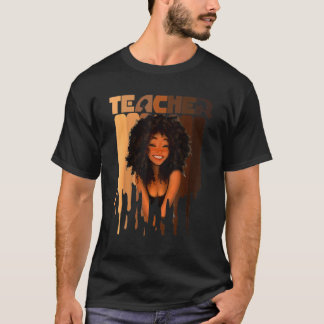 T-shirt Enseignante noire Afro Melanin Histoire noire lun