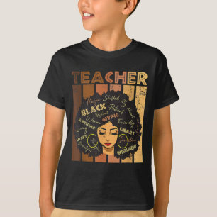 T-shirt Enseignante noire Afro Retro Mois de l'histoire no
