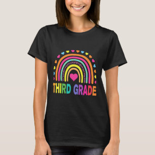 T-shirt Enseignants Arc-en-ciel de 3e année Enfants Retour