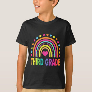 T-shirt Enseignants Arc-en-ciel de 3e année Enfants Retour