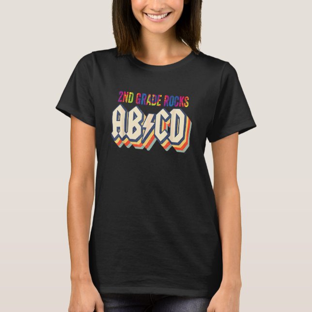 T-shirt Enseignants de 2e année Abcd Tie Dye Rocks 2e anné (Devant)