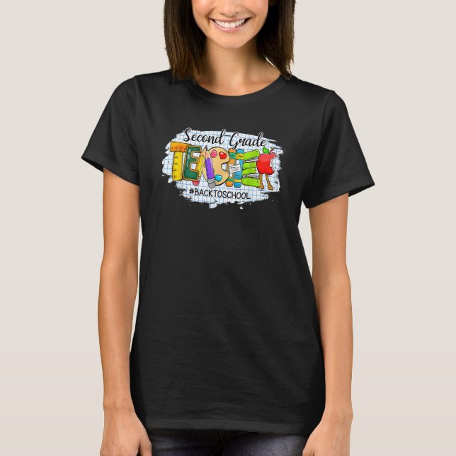 T-shirt Enseignants de 2e année Premier jour de retour à l (Devant)