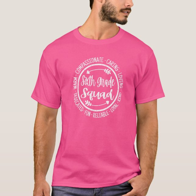 T-shirt Enseignants de 6e année de l'équipe de 6e année Vi (Devant)