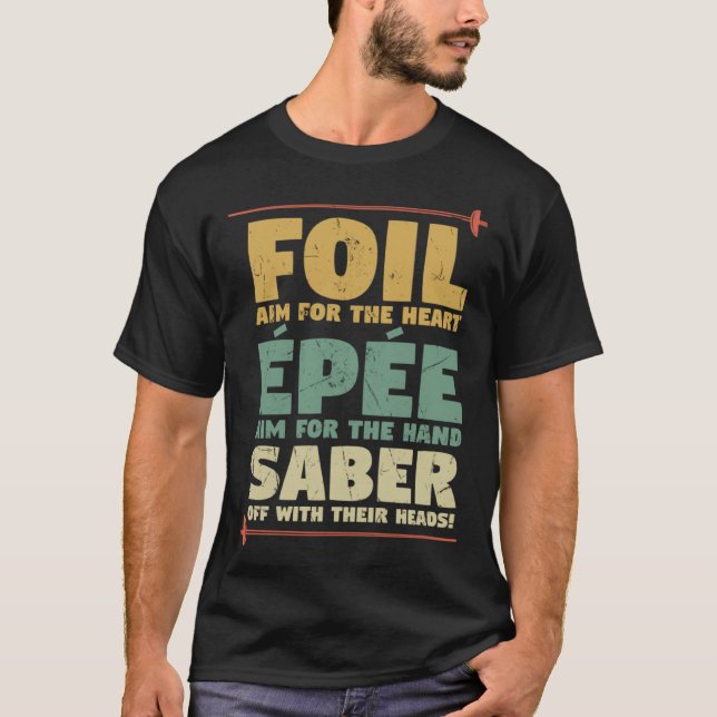 T-shirt Enseignants de l'escrime de clôture Epee Saber (Devant)