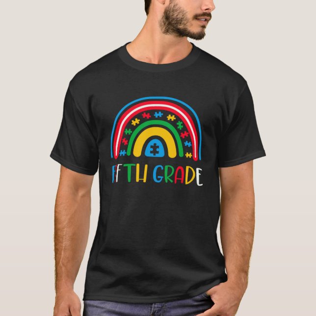 T-shirt Enseignants d'école d'autisme 5e année Sensibilisa (Devant)