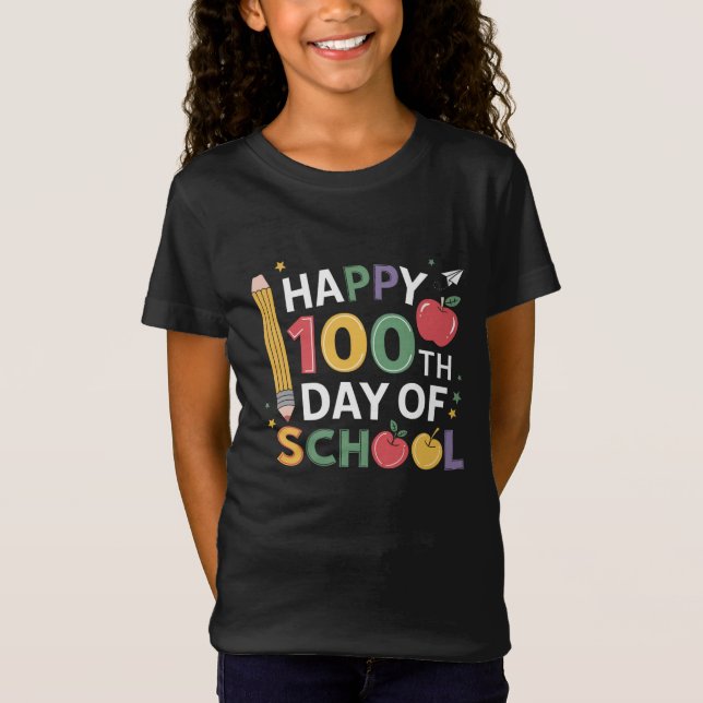 T-Shirt Enseignants du 100e jour d'école Joyeux 100 jours (Devant)