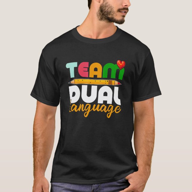 T-shirt Enseignants en langue double Équipe de rentrée_5 (Devant)