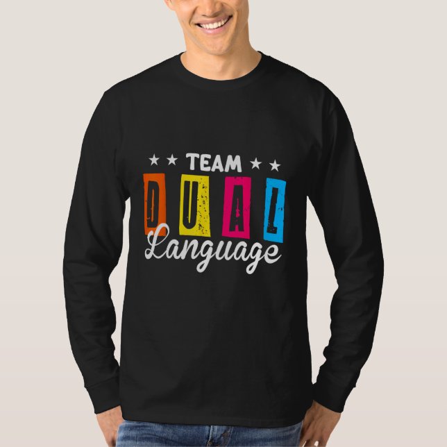 T-shirt Enseignants en langue double Équipe de rentrée sco (Devant)