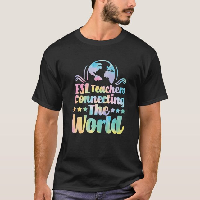 T-shirt Enseignants ESL Connecter Le Monde English Virtual (Devant)