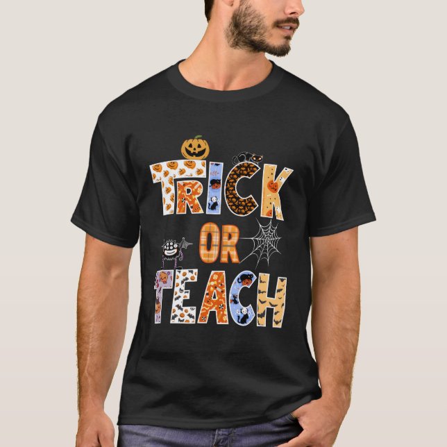 T-shirt Enseignants Halloween Trick Ou Enseigner Halloween (Devant)