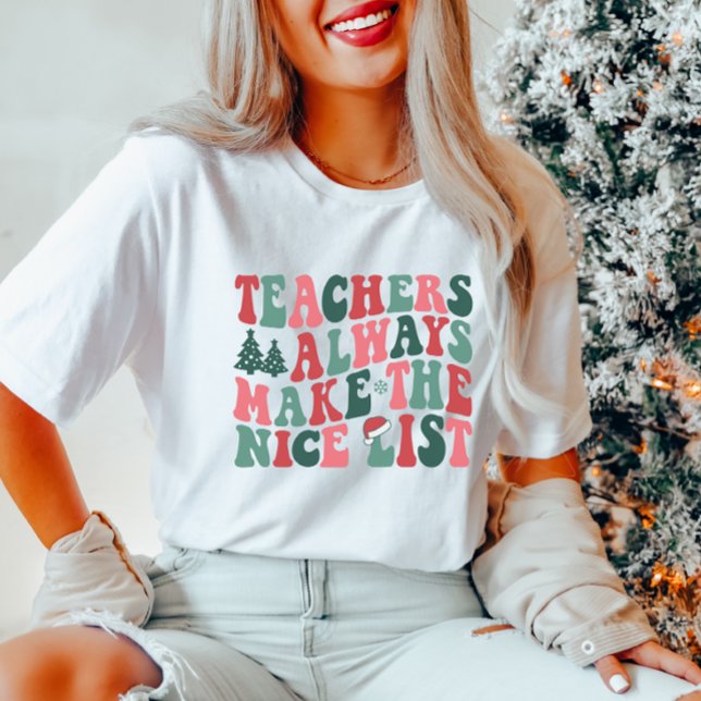 T-shirt Enseignants Nice Liste Noël (Créateur téléchargé)
