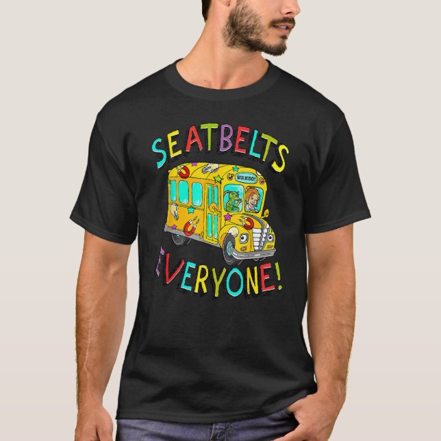 T-shirt Enseignants Retour À L'École Ceintures De Sécurité (Devant)