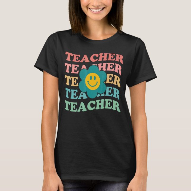 T-shirt Enseignants rétro de l'école primaire Col inspiré (Devant)