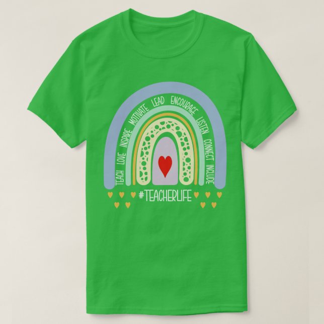 T-shirt Enseignants Vie Arc-en-ciel (Design devant)