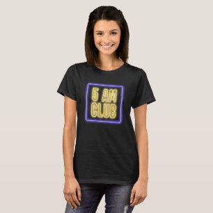 T-shirt Enseigne au néon de CLUB de 5h du matin bleu et