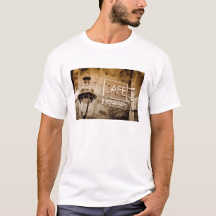 T-shirt Enseigne de café sépia, Paris, France