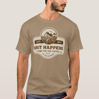 T-shirt Enseigne de magasin de café de ferme rustique drôl