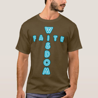 T-shirt Enseigne néon de typographie de croix de sagesse e