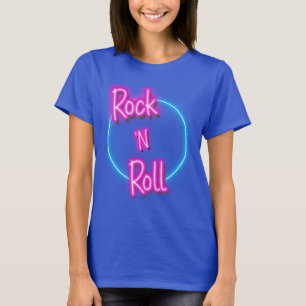 T-shirt Enseigne néon rétro Rock and Roll