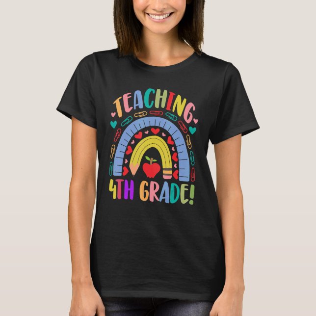 T-shirt Enseignement 4e année école arc-en-ciel Acedamic (Devant)