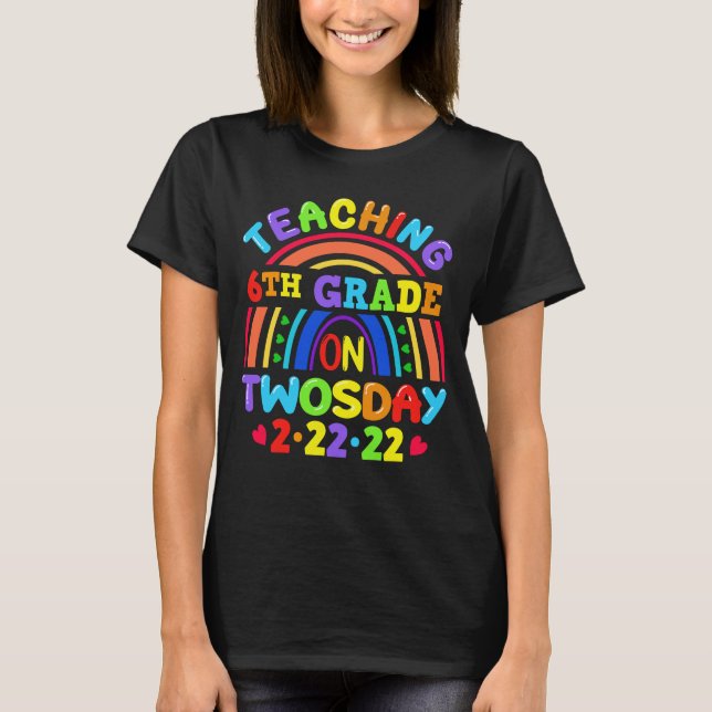 T-shirt Enseignement 6e année le 2.2.22 Enseignant (Devant)