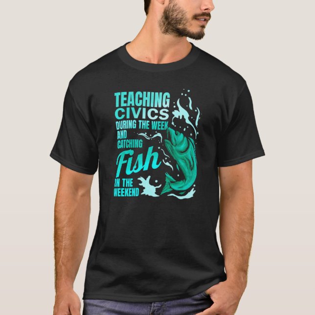 T-shirt Enseignement de la civique & Pêche Professeur de c (Devant)