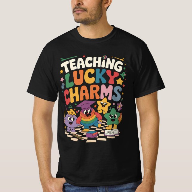 T-shirt Enseignement Lucky Charms Enseignant St Patrick's  (Devant)