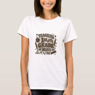 T-shirt Enseignement Rétro 1re Année Un Jour Courageux à l